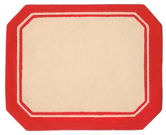 Red Vintage Gummed Label