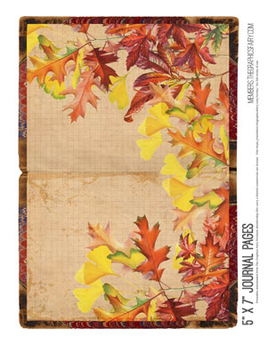 Journal pages with leaves