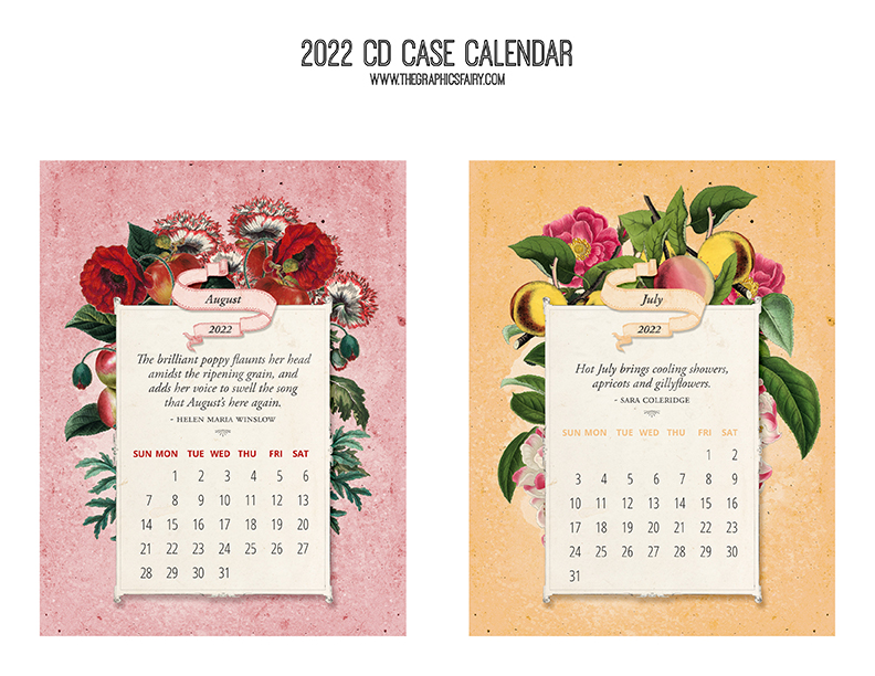 Printable 2022 Calendar July and August