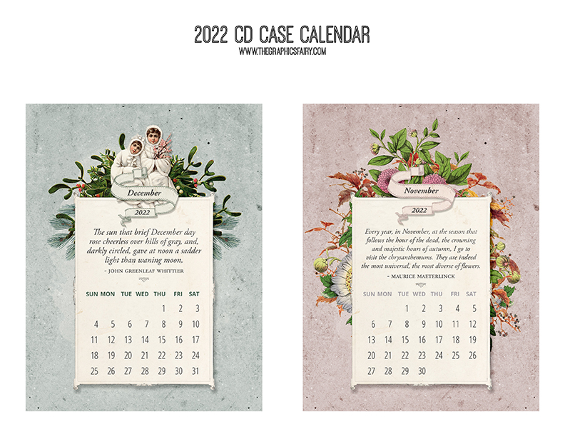 2022 Calendar November and December