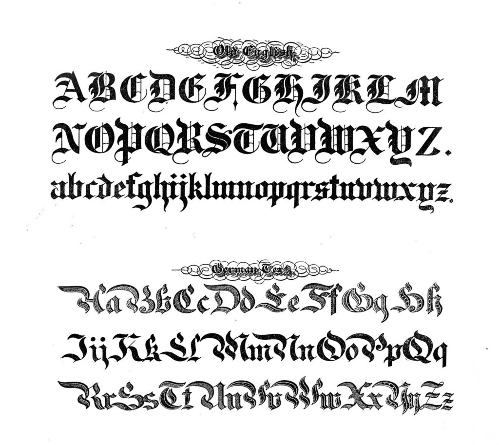 Spencerian alphabet illustration