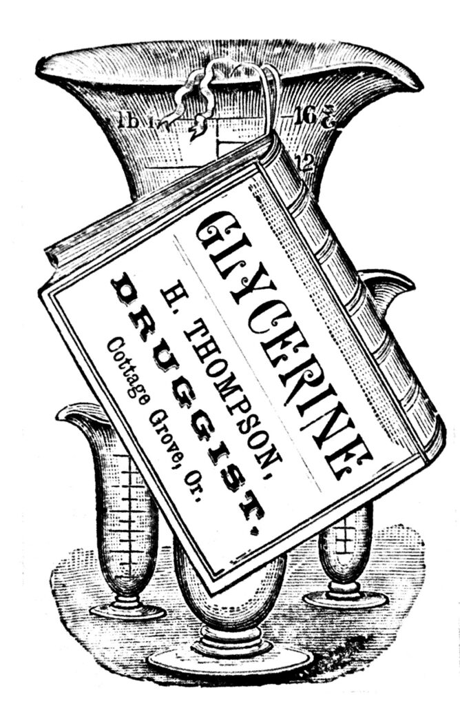 vintage glycerin pharmacy label illustration