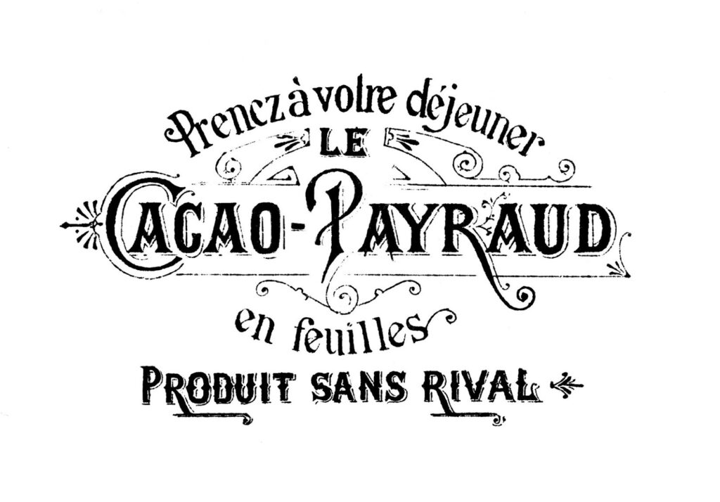 Cacao Payraud vintage French chocolate advertising illustration