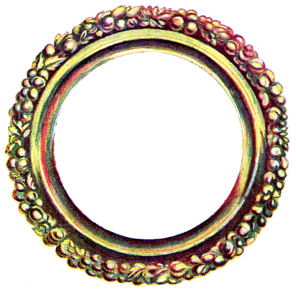 vintage gold round frame illustration