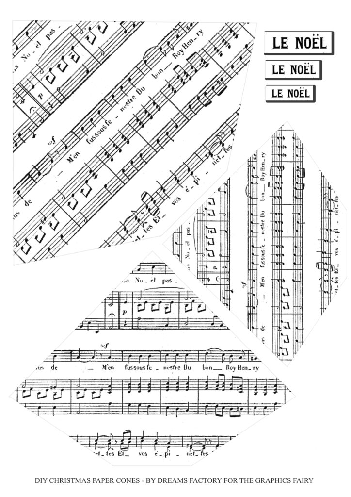 Printable Sheet Music Template for Paper Cones