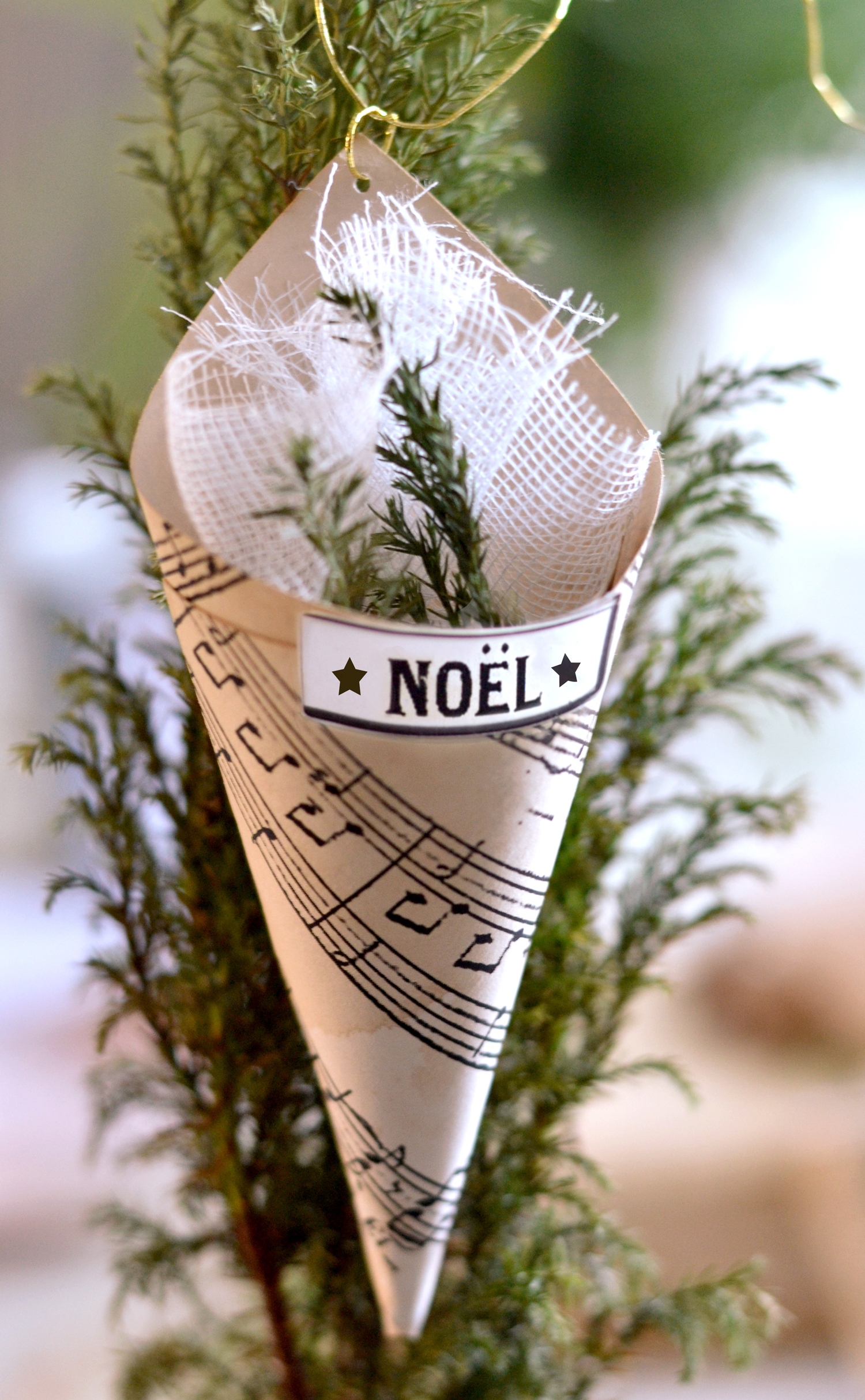 Christmas Paper cone on Tree