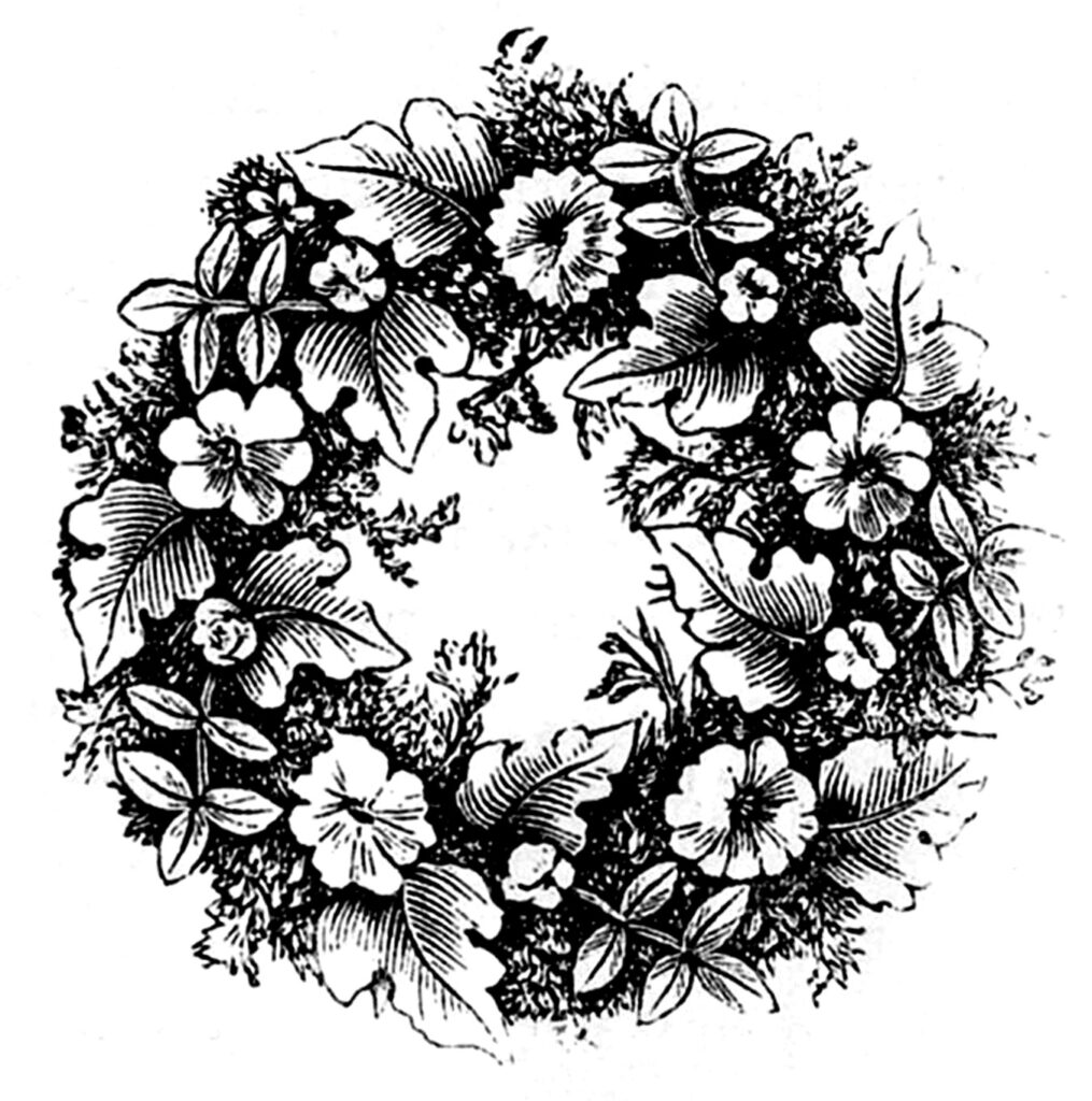 round wreath flowers image