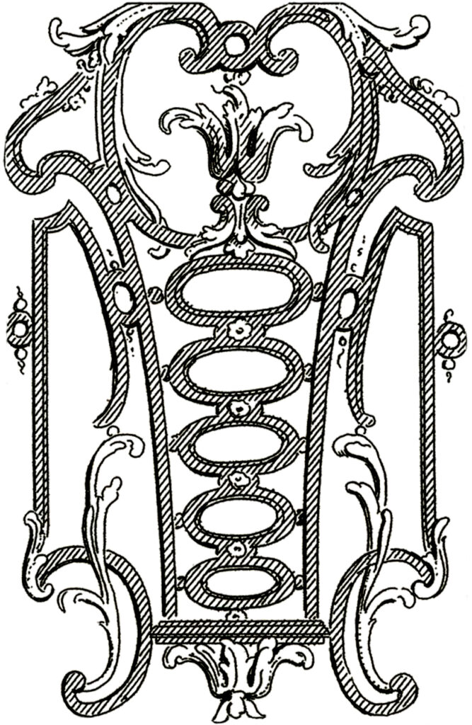 French scroll work ornament clipart