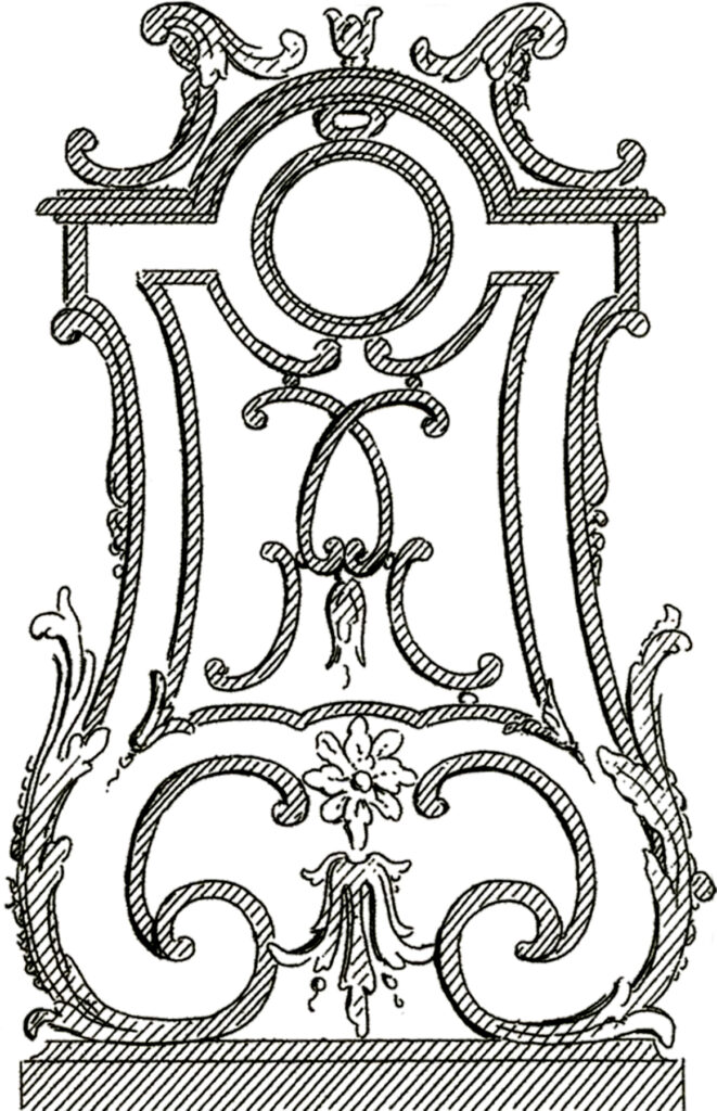 French architectural ornament illustration