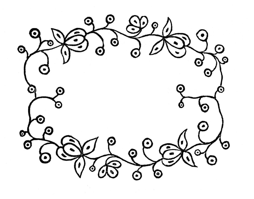 floral wreath sketch clipart