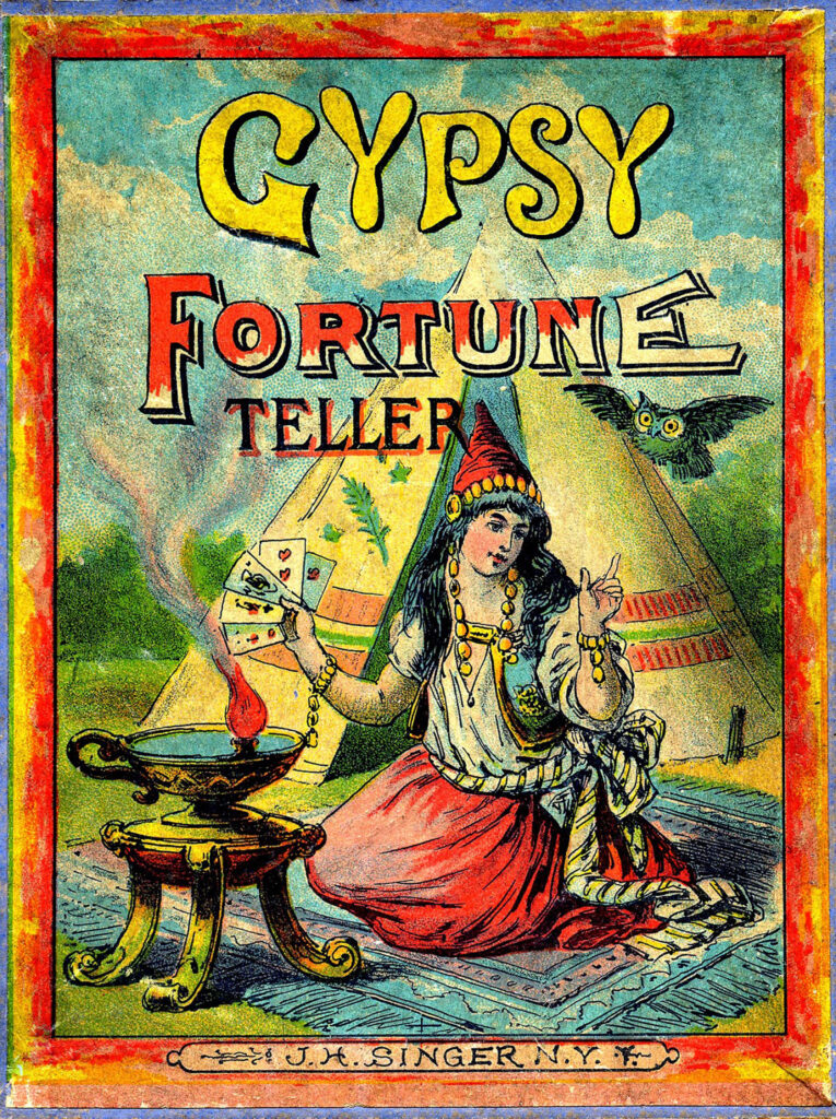 Gypsy fortune teller vintage illustration