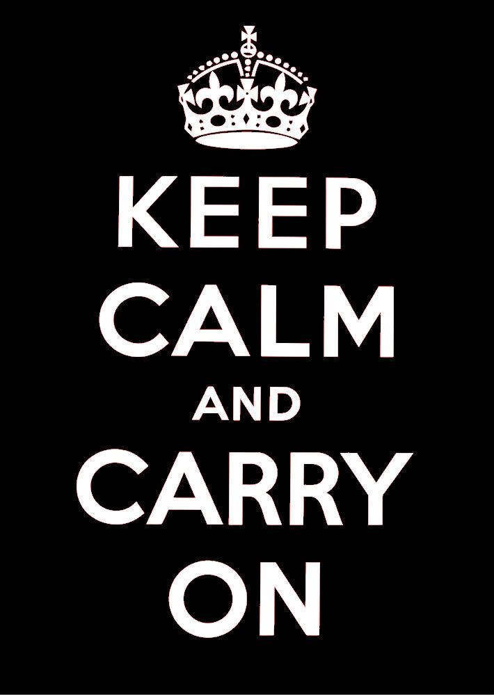 Keep Calm and Carry On Sign with Crown