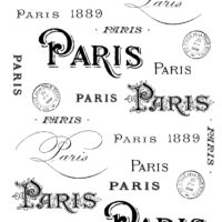 Paris typography black white clipart