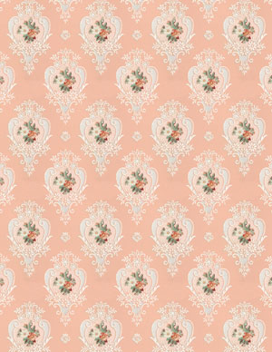 peach background floral pattern vintage wallpaper image