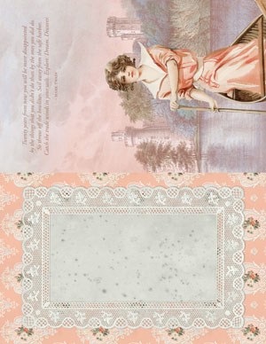 vintage pastel wallpaper journal page lady castle lake image