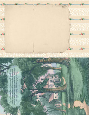vintage pastel wallpaper journal page mansion woods image