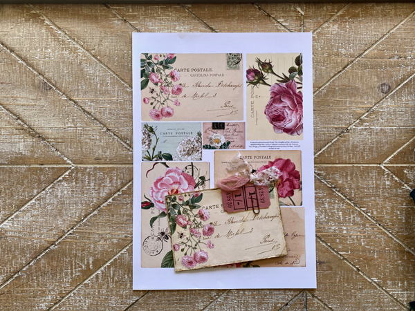 Roses and Bees Bundle postcard printable