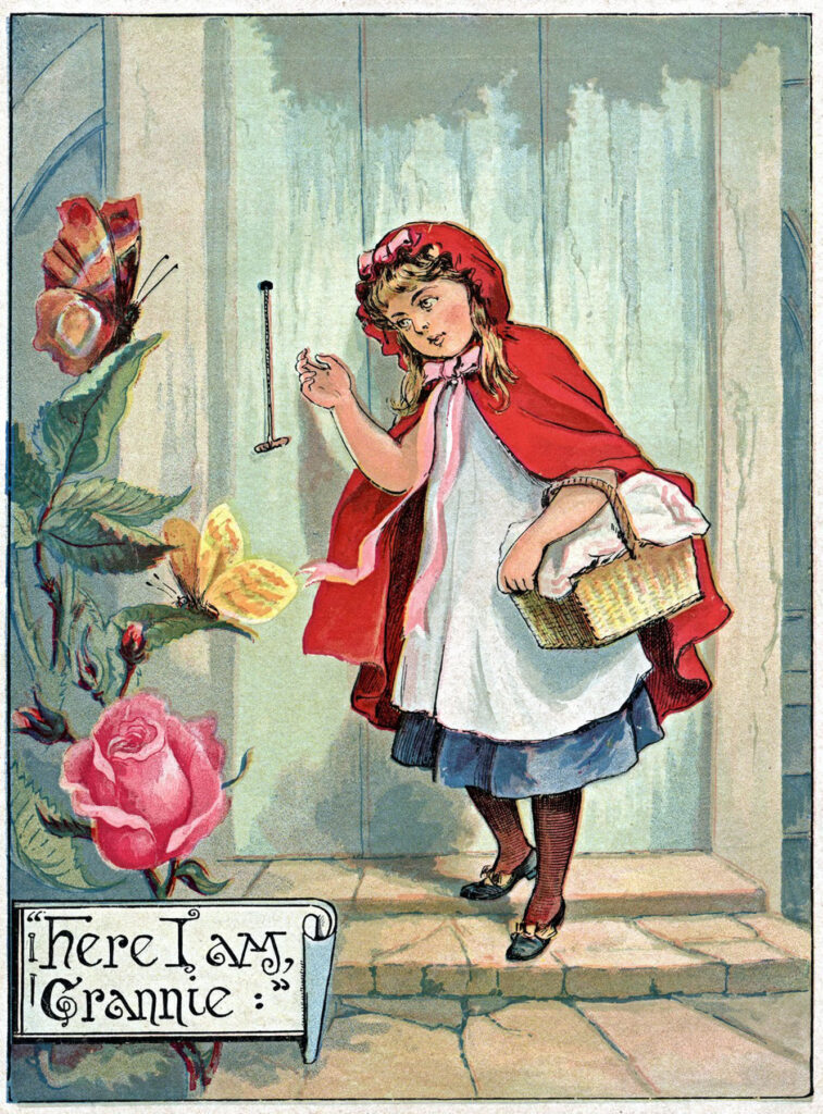 Red Riding Hood red cape door rose image