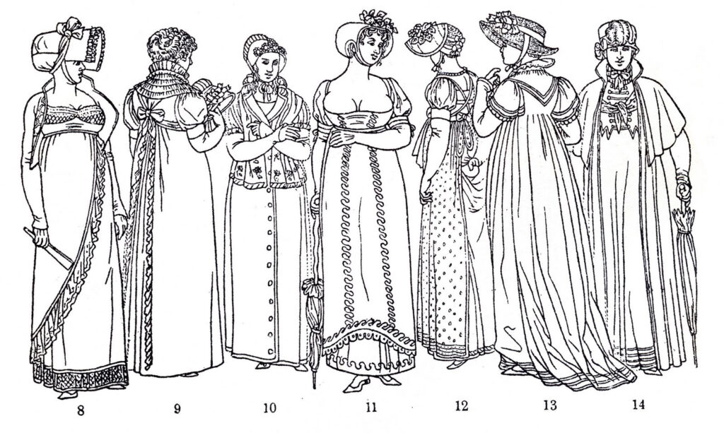 regency period ladies coloring page clipart