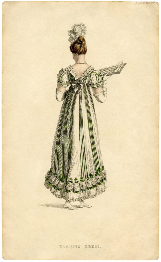 Regency period evening dress clipart