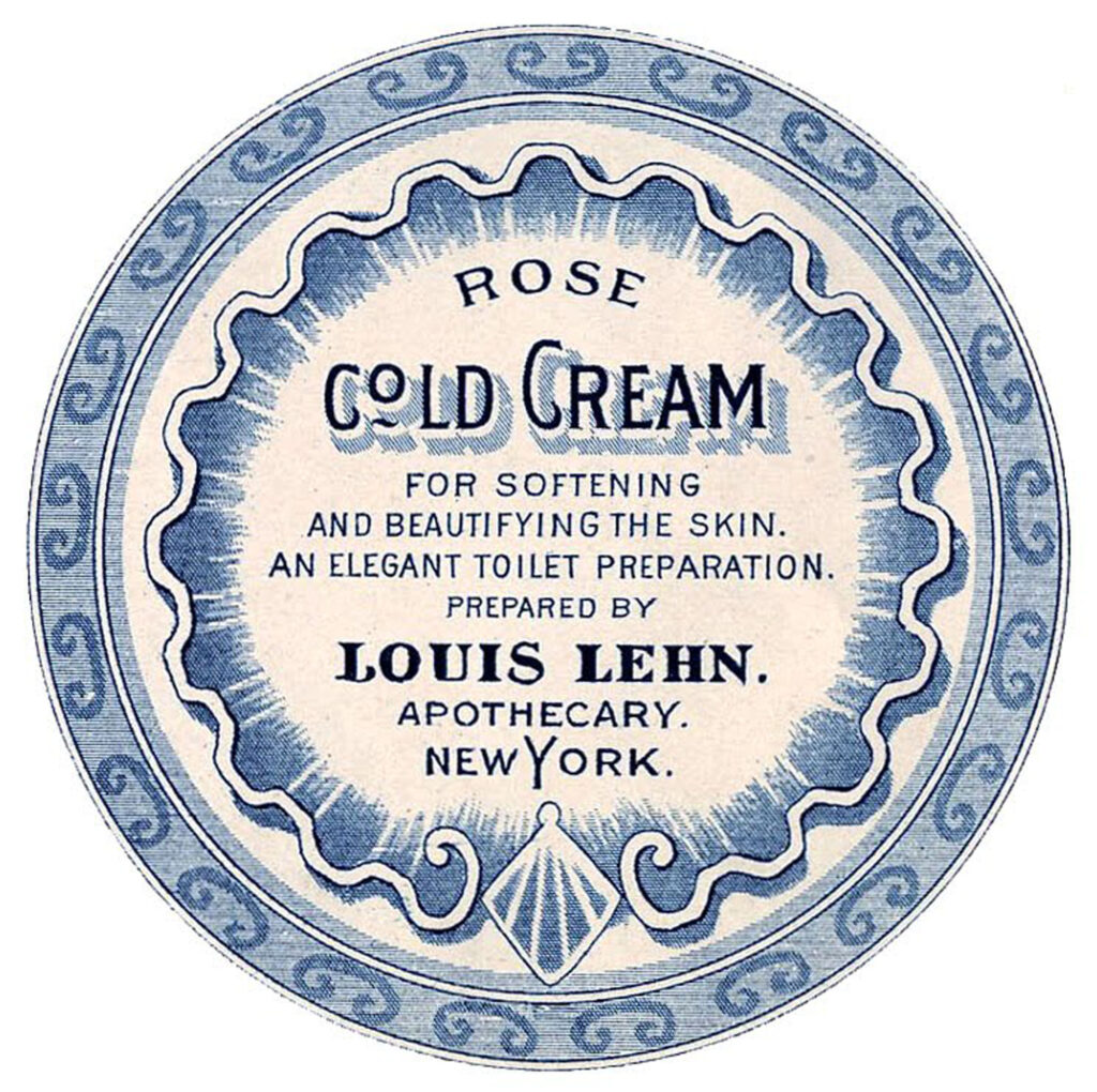 vintage round cold cream label clipart