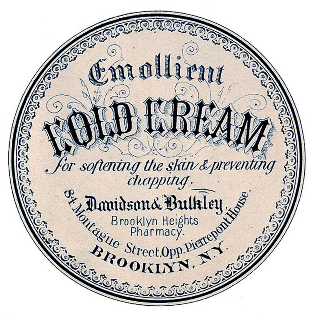 round vintage apothecary label illustration