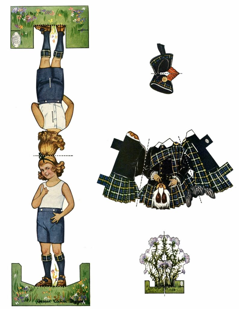 Scottish girl paperdoll image