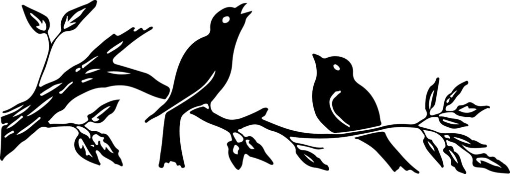 vintage bird branch leaves silhouette image