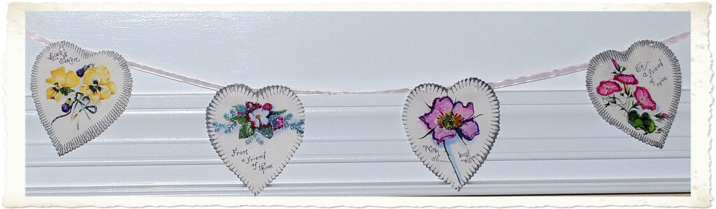 Valentine Hearts Garland Hanging on Wall