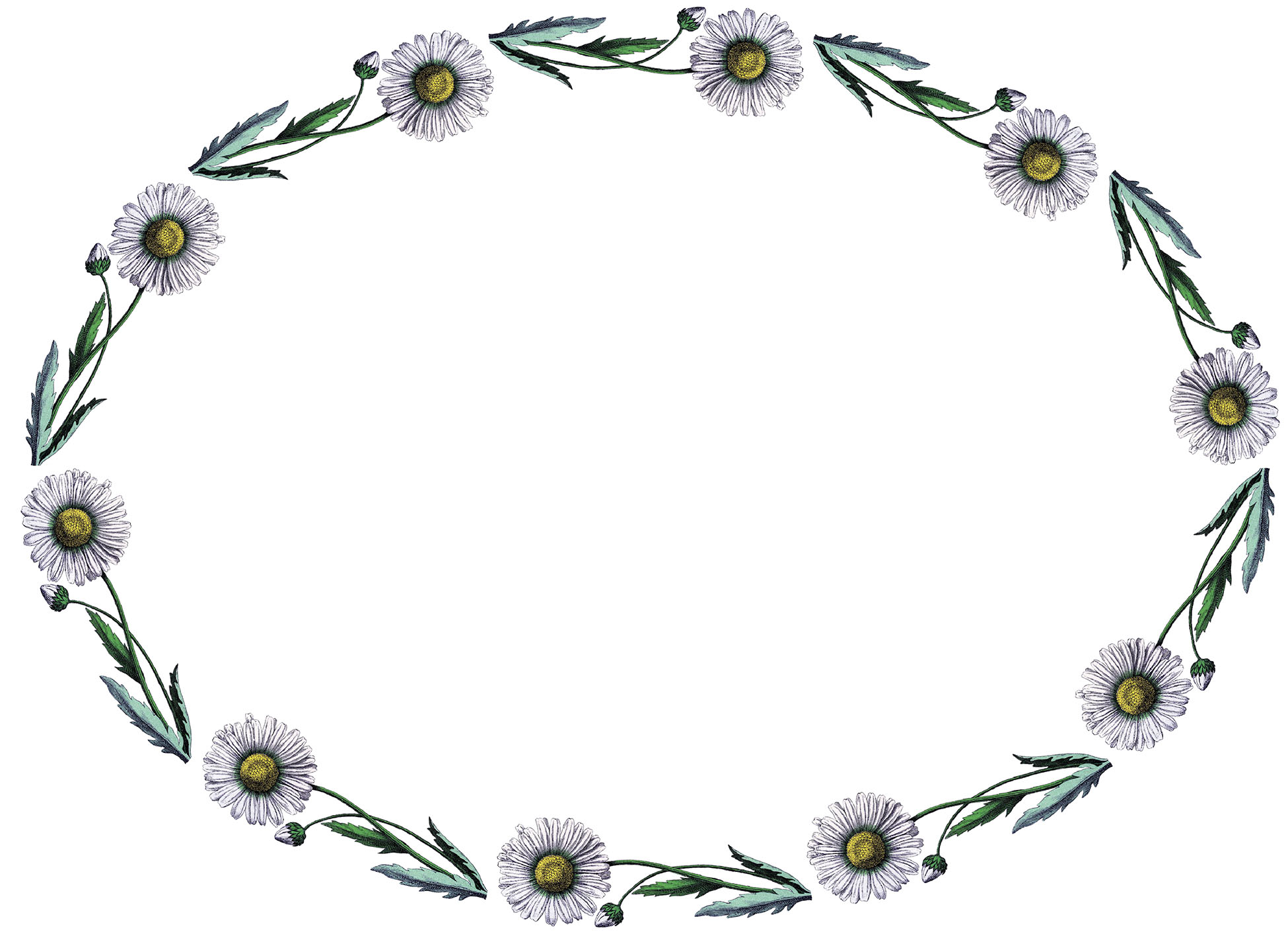Vintage Daisy Flower Wreath