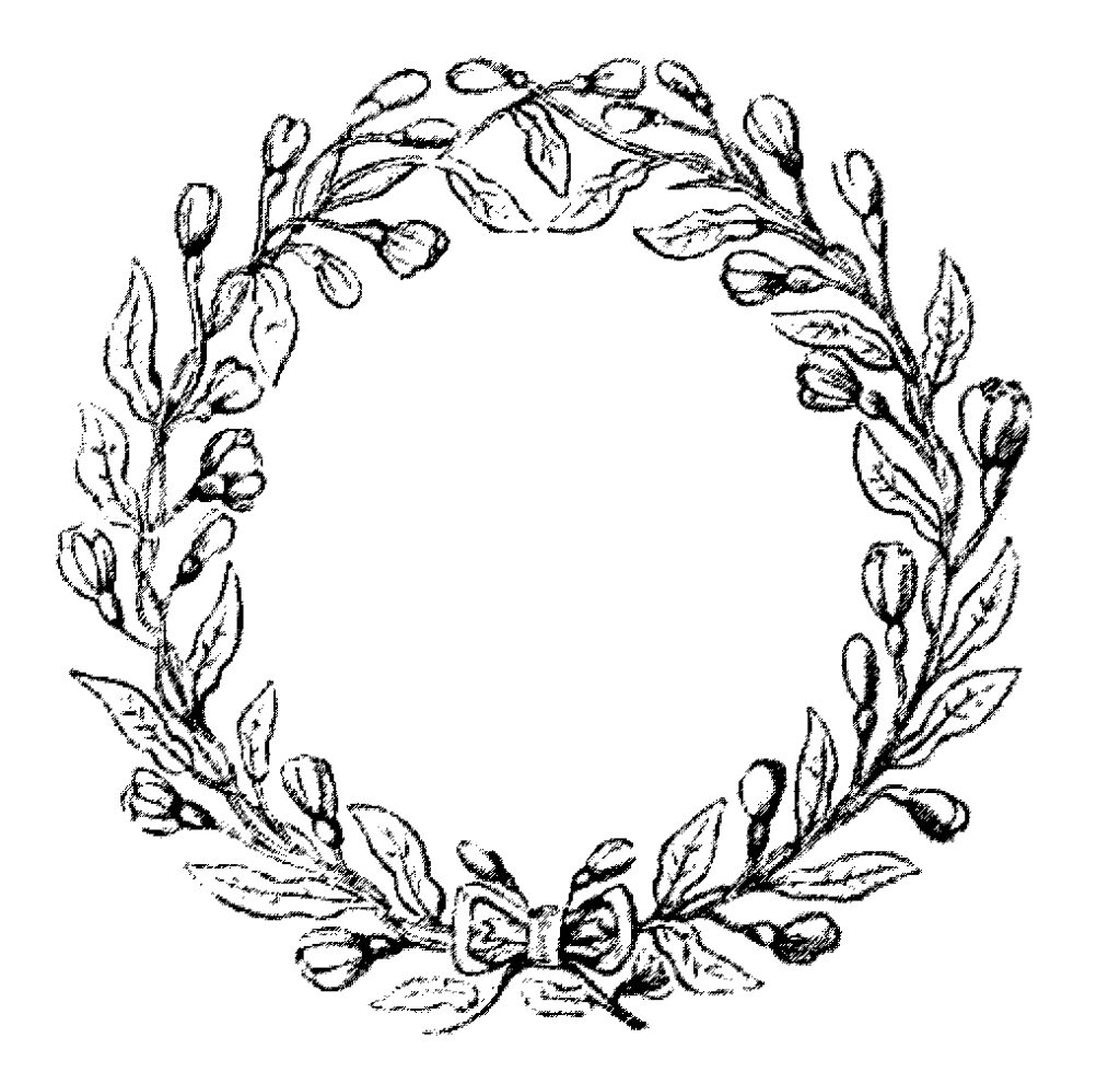 floral round wreath frame image