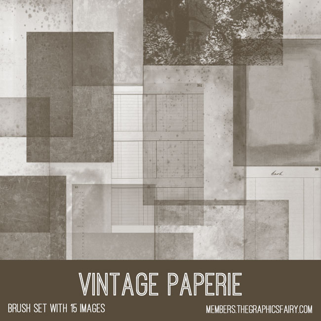 vintage paperie ephemera brush set