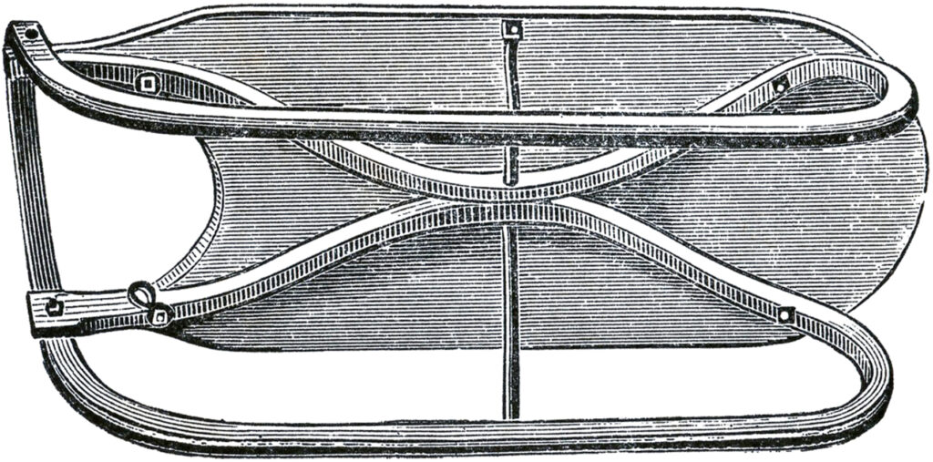 vintage sled bottom view image