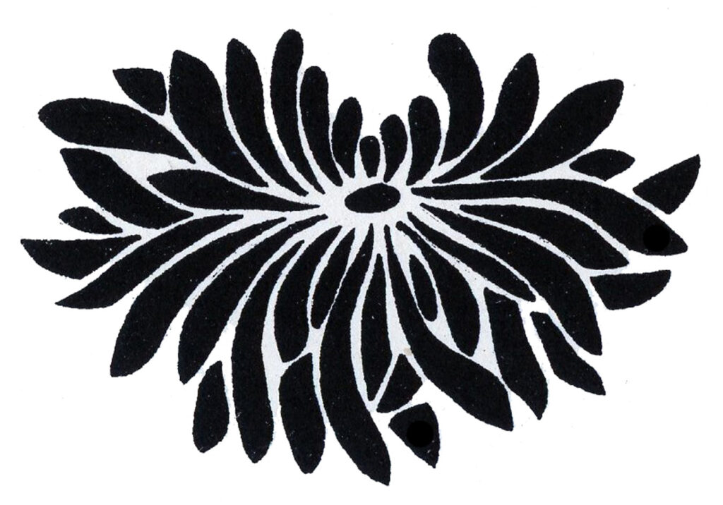 Asian style flower silhouette image