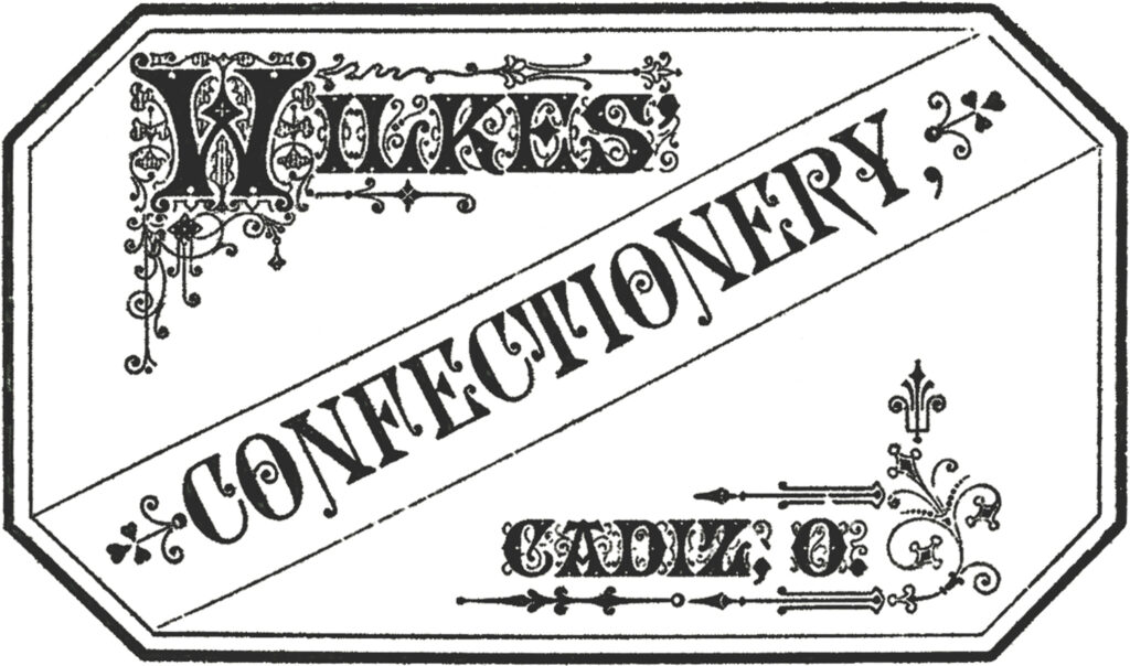 vintage confectionery advertising fancy typography image