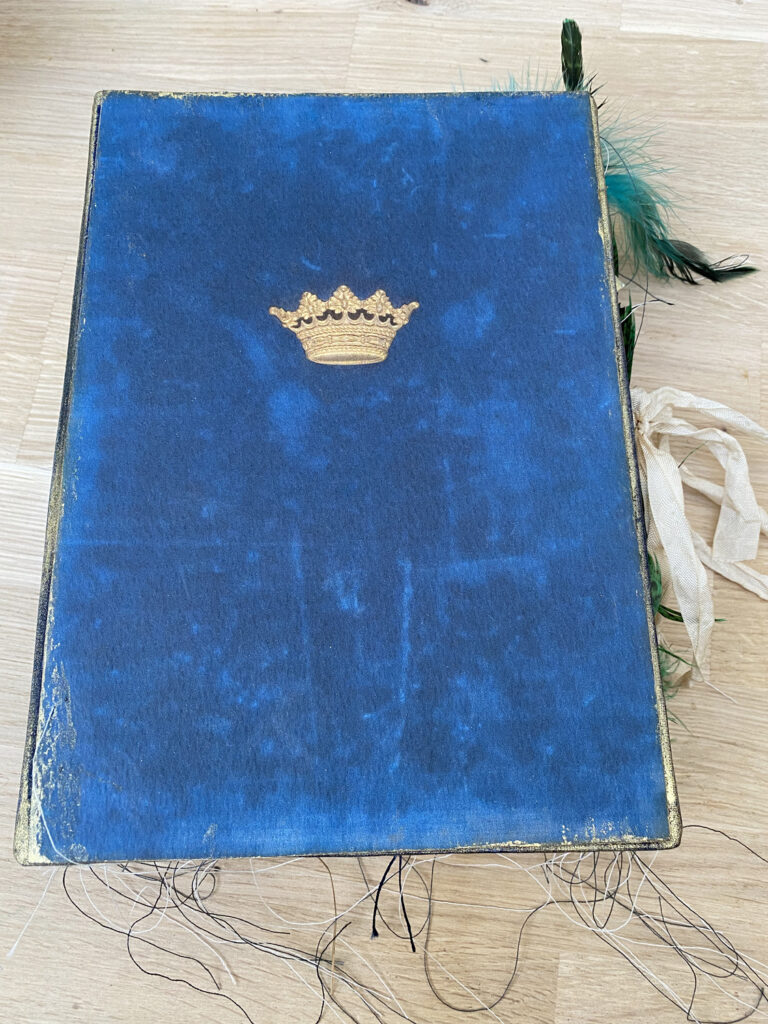 Medieval Lore Junk Journal blue cover gold crown