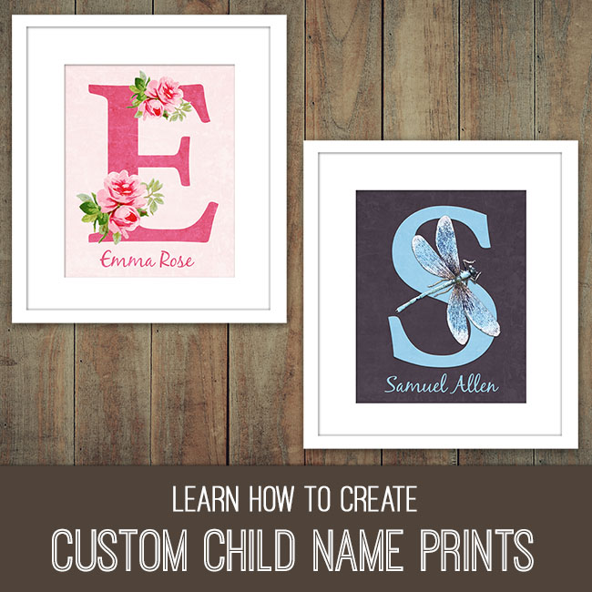 photoshop elements tutorial custom child name prints