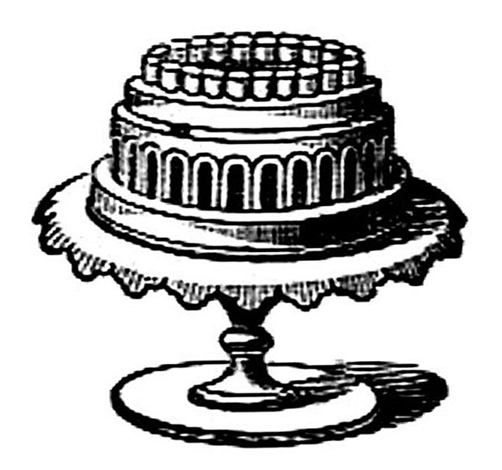 vintage fancy cake cake stand clipart image