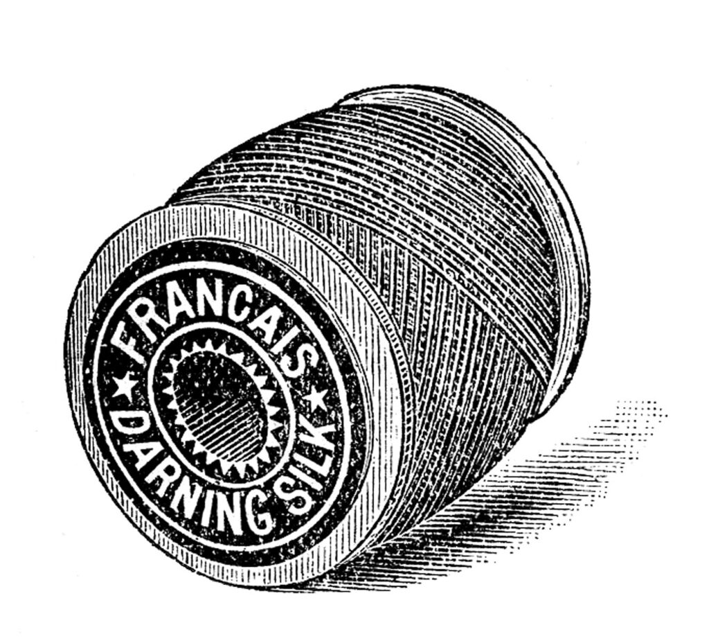 vintage darning silk thread spool French image