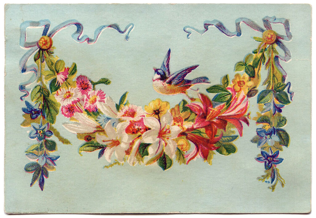 bird with floral garland image