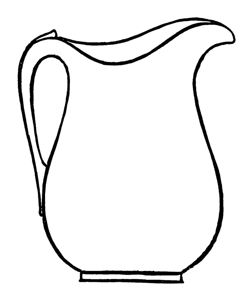 vintage pitcher line drawing image