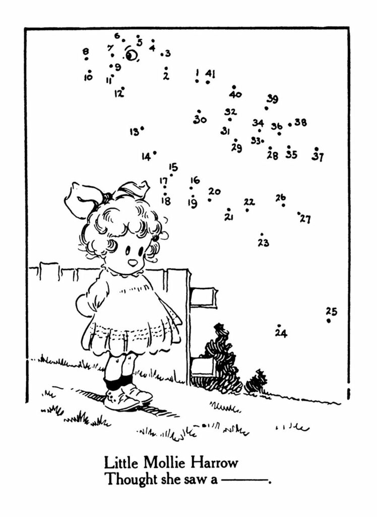 vintage girl child connect dot image