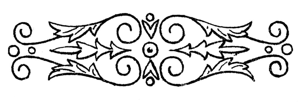 printer ornament scrolls circles leaves image