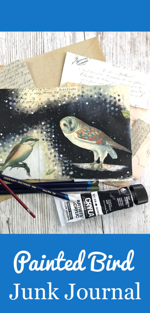 Painted Bird Junk Journal Pinterest Graphic