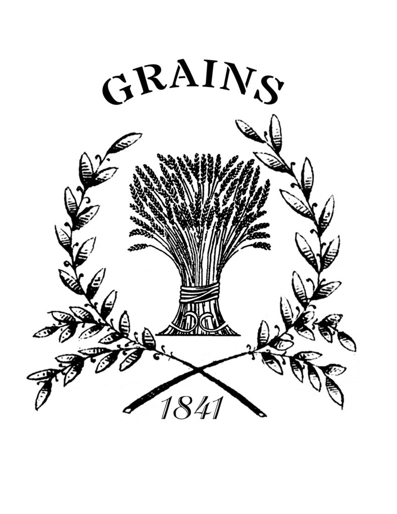wheat sheaf branch frame date grains vintage image