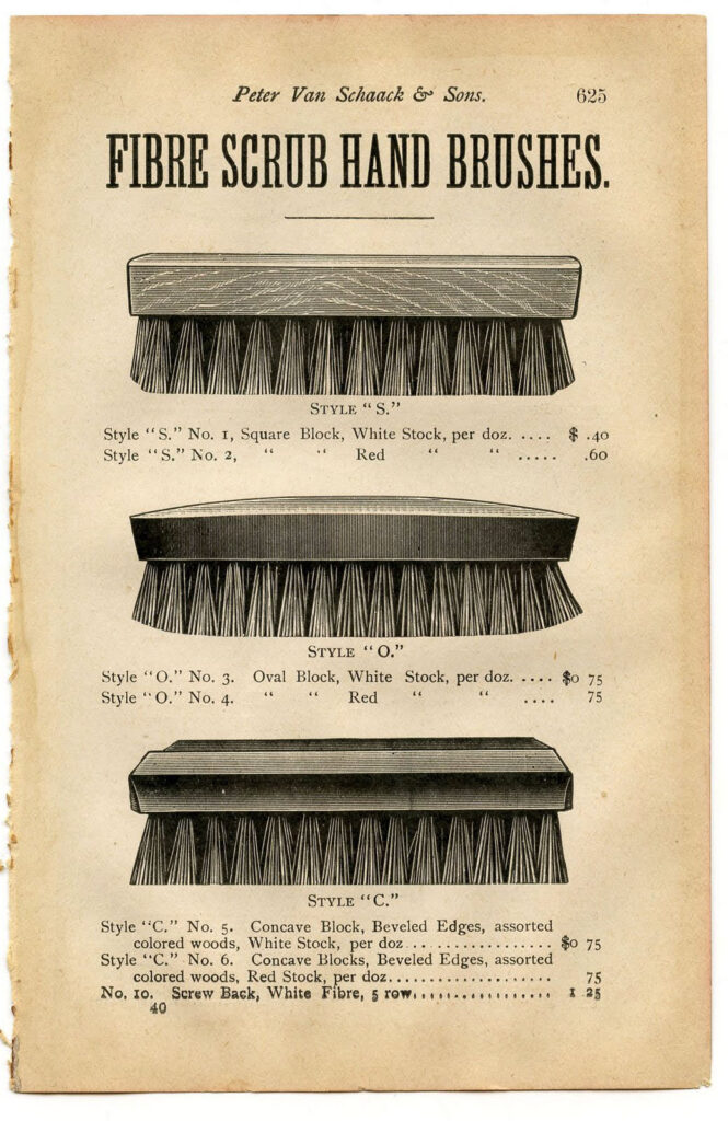 vintage advertising print three scrub brushes catalog image