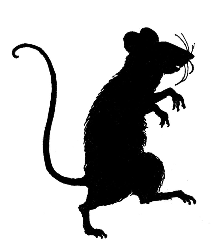 Silhouette of Mouse clipart