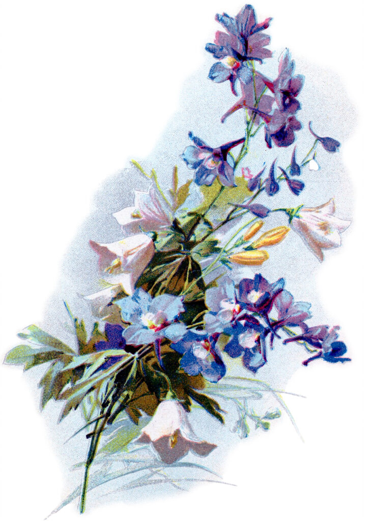 vintage blue purple floral bouquet image