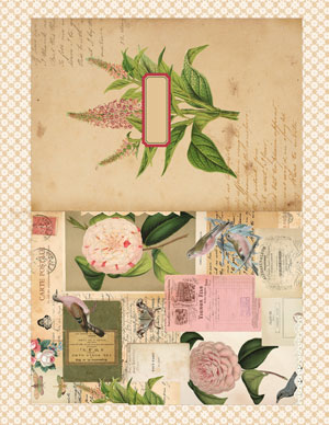 pink grey ephemera collage journal page