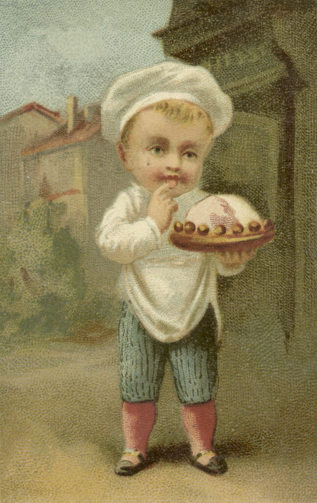 vintage baker boy pie chefs hat image